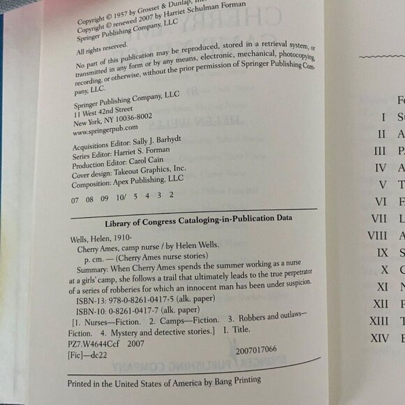 Cherry Ames Camp Nurse No 12 by Helen Wells Hardcover 2007 - Picture 4 of 4